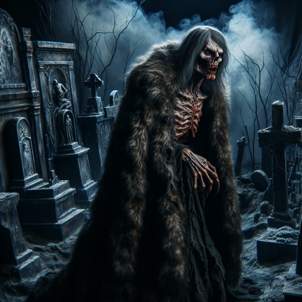 Dark Fantasy Scene in Late Medieval Oil Paint Style