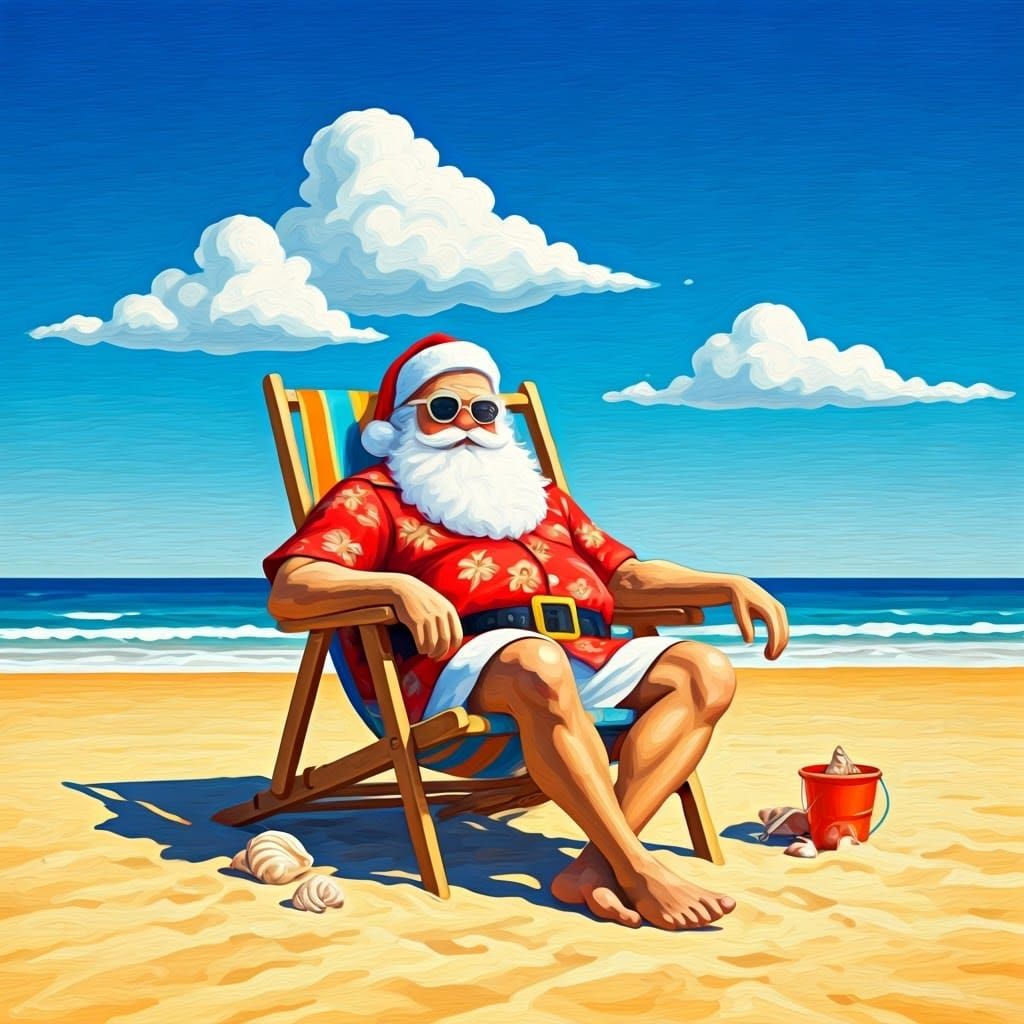 Santa in Tropical Resort Style
