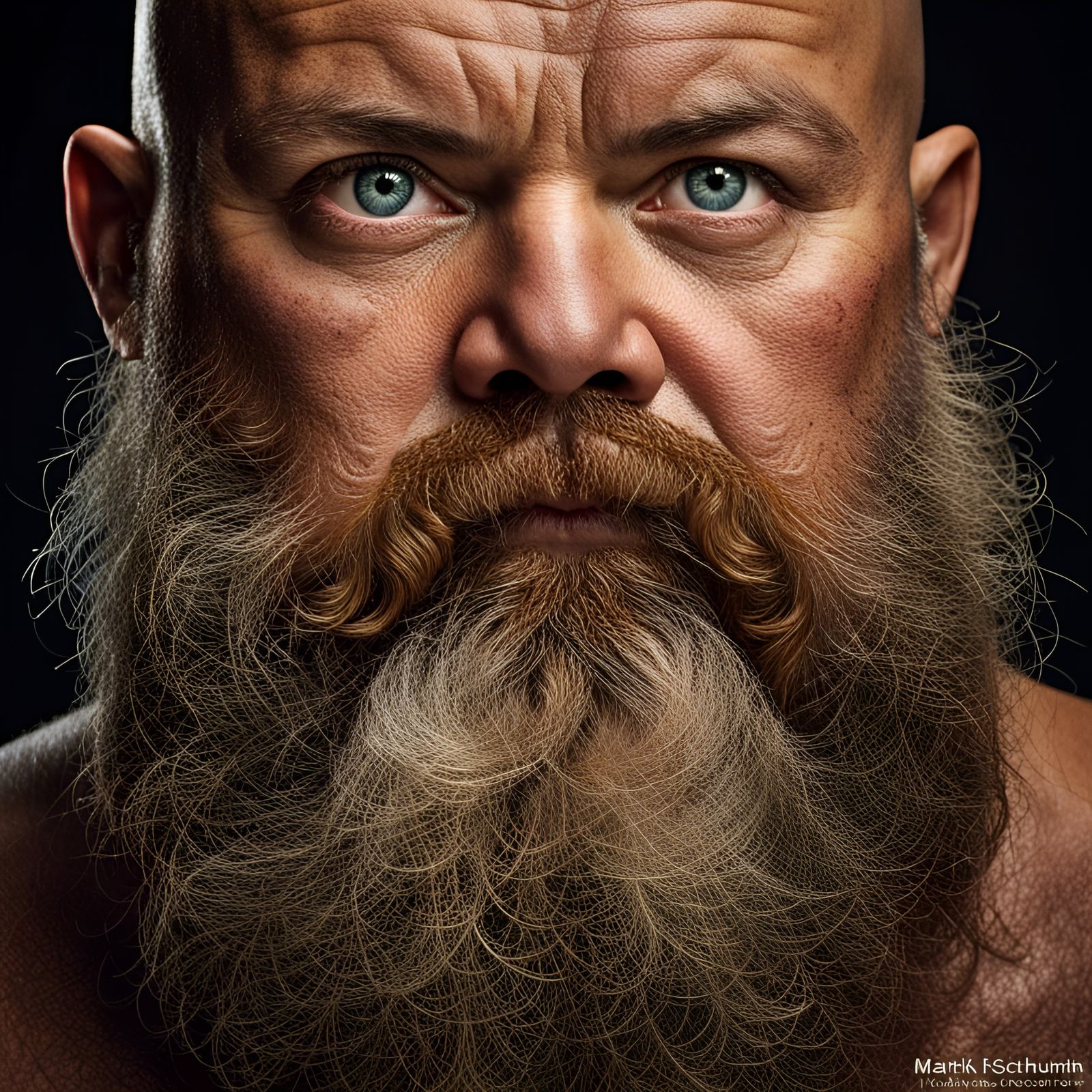 Detailed Portrait of a Burly Bald Man