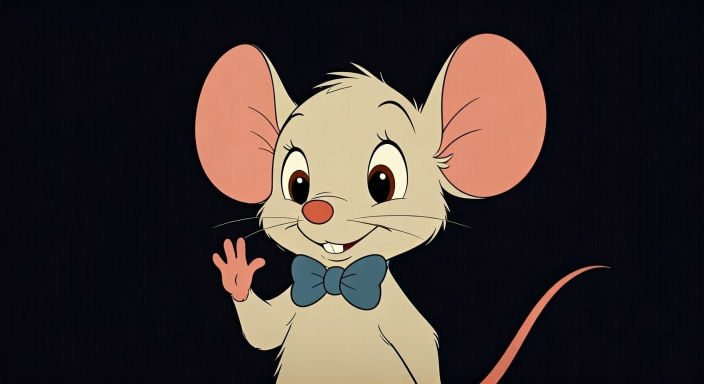Whimsical Cartoon Mouse in Disney-Inspired Animation Style