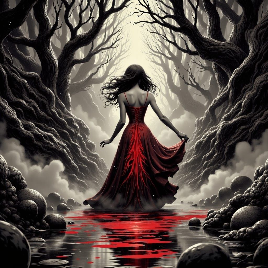 Selective Color Fairytale Scene with Color Pop