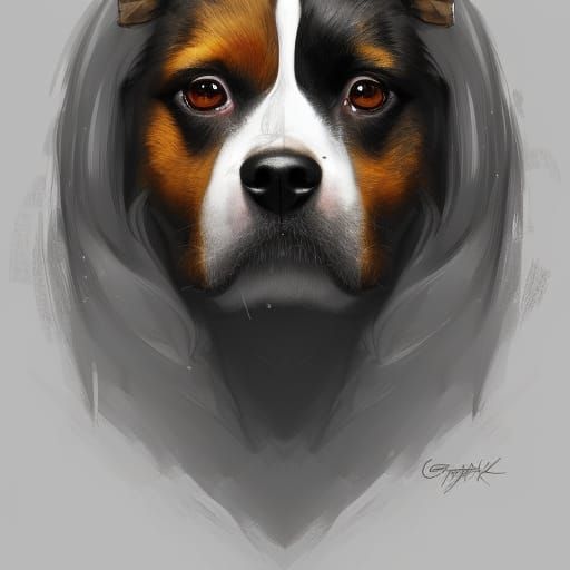Hyperdetailed Portrait of Dogs in Digital Art Style