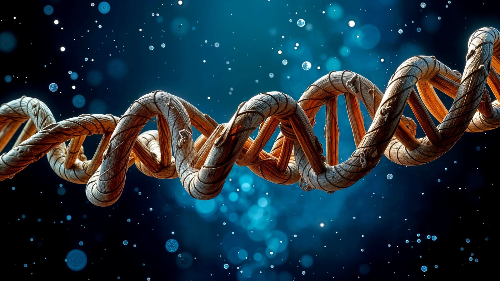 Wooden DNA Double Helix in Cosmic Dark Matter