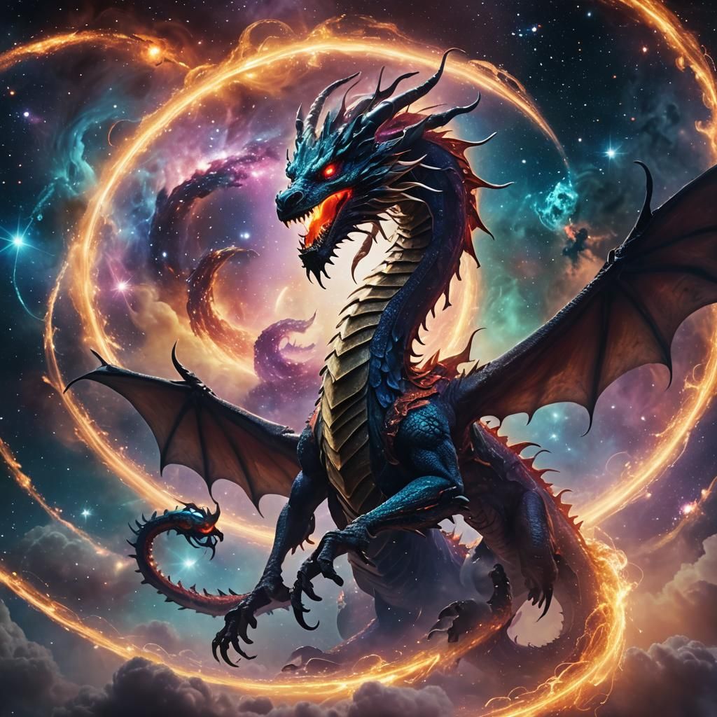 Celestial Dragon and Cosmic Entity in Galaxy