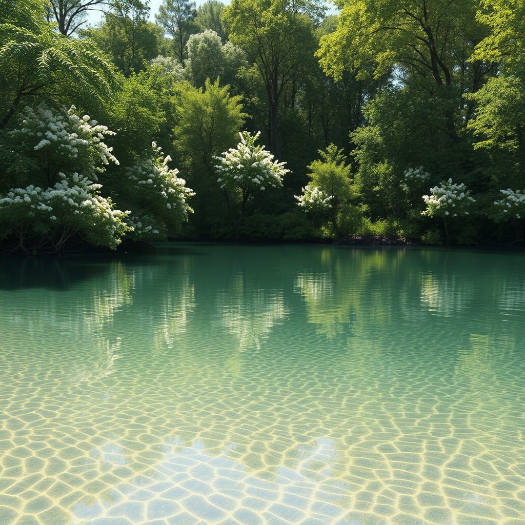 Serene Hamomille Lake Scene in Hyper-Realistic 3D Style