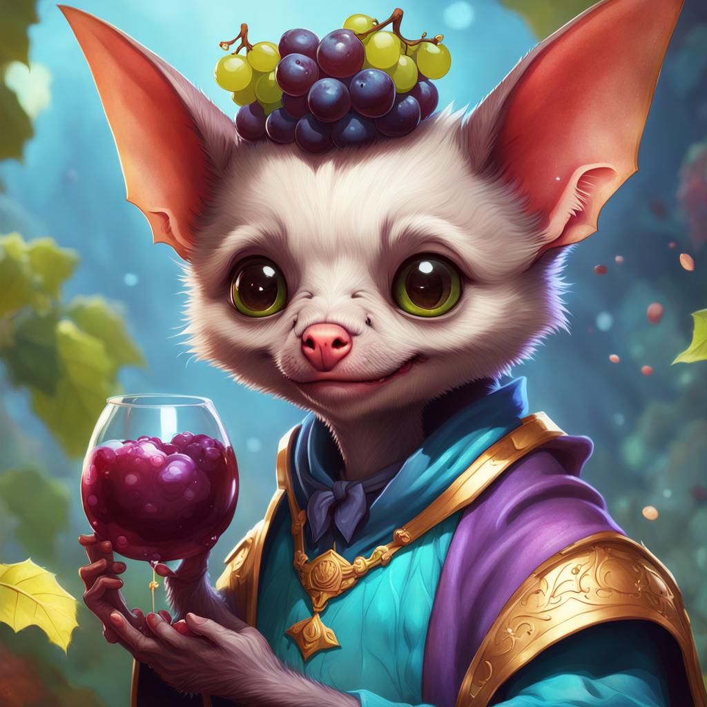 Adorable Fruit Bat Portrait in Hyperdetailed Style