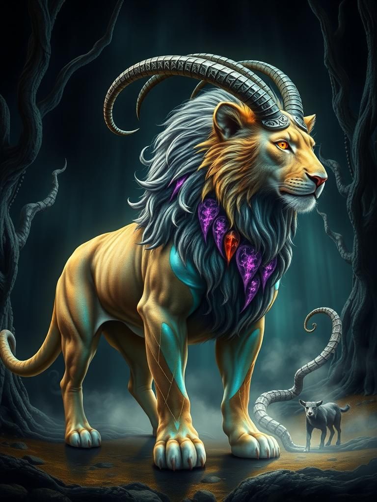 Majestic Chimera in Primeval Forest