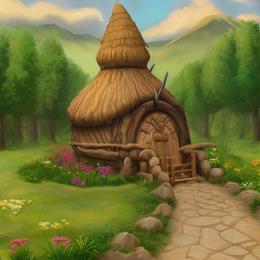 Vibrant Marshmallow Bag End in Whimsical Fantasy Style