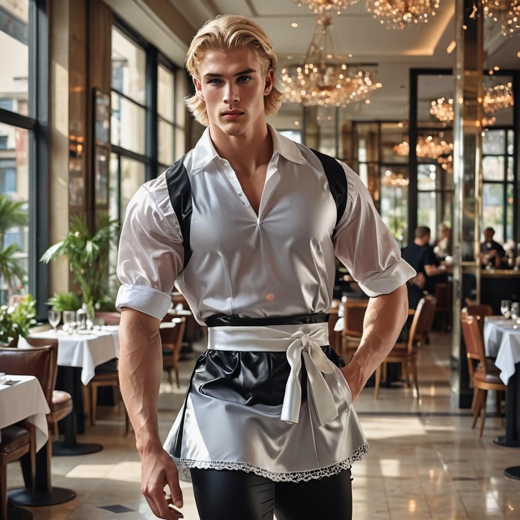 Androgynous Male Model in French Maid Outfit