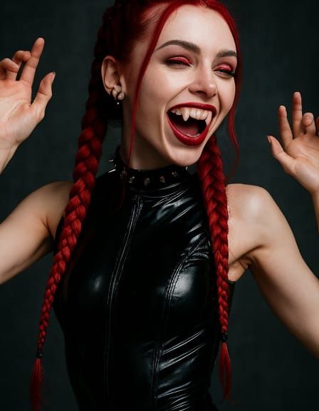 Gothic Vampire: Close-up in Film Noir Style