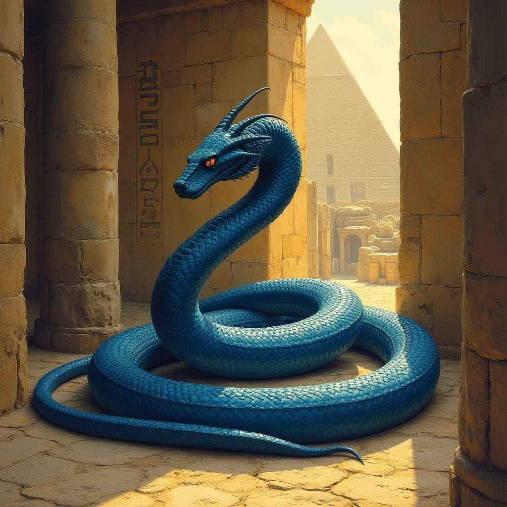 Majestic Serpent Uncoils Within Ancient Giza Pyramid