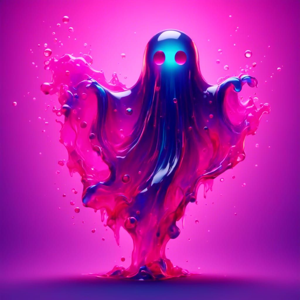 Jello Ghost Disintegrating: Detailed Pastel Photography