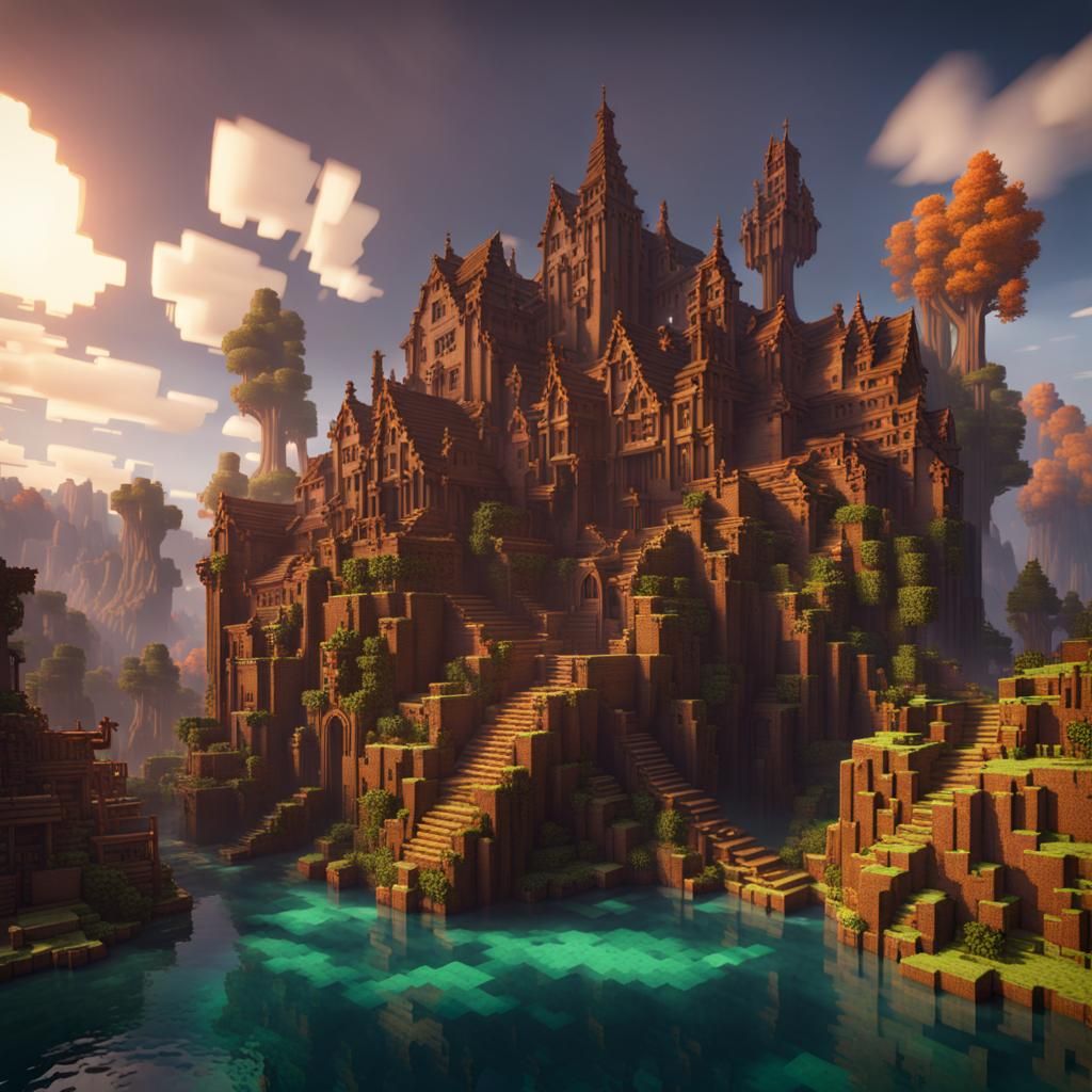 Minecraft Detailed Matte Painting in Unreal Engine 5