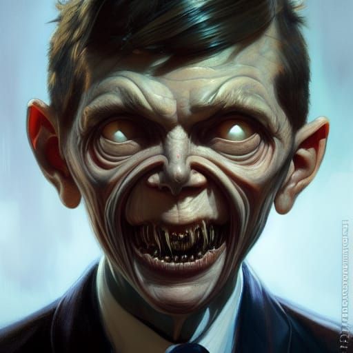 Eldritch Alfred E. Neuman Portrait in Art Nouveau Style