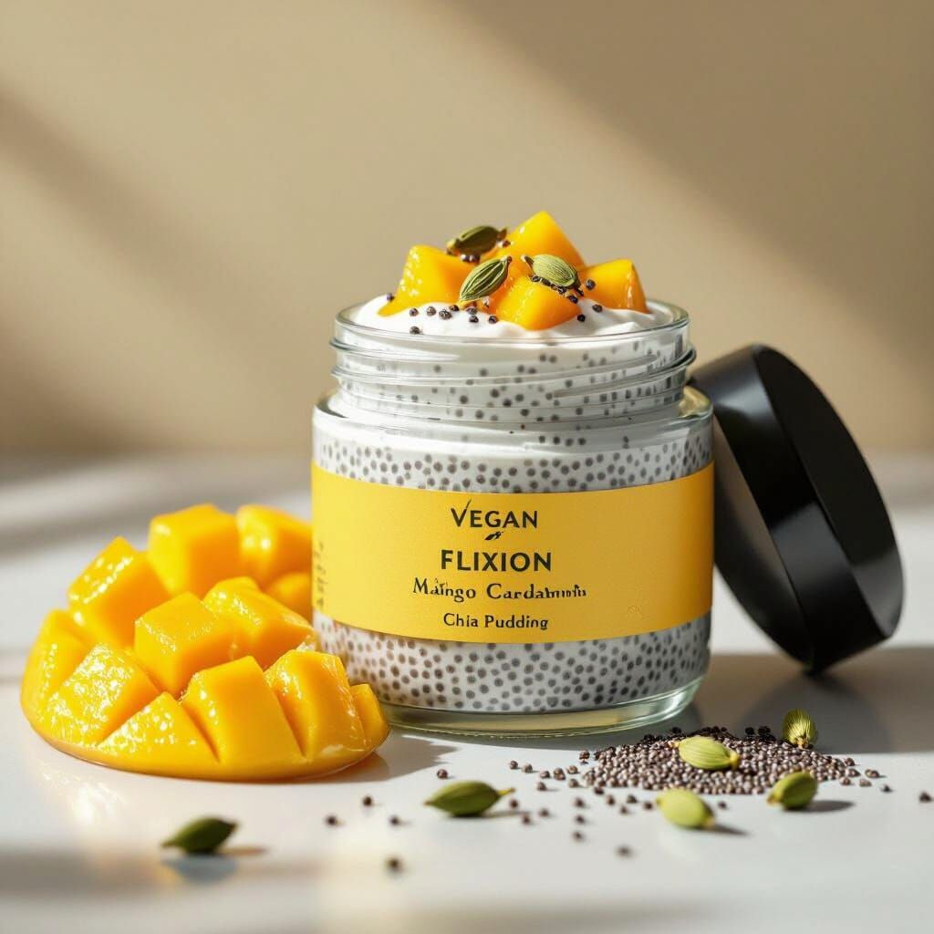 Vegan Mango Cardamom Chia Pudding: Premium Packaging