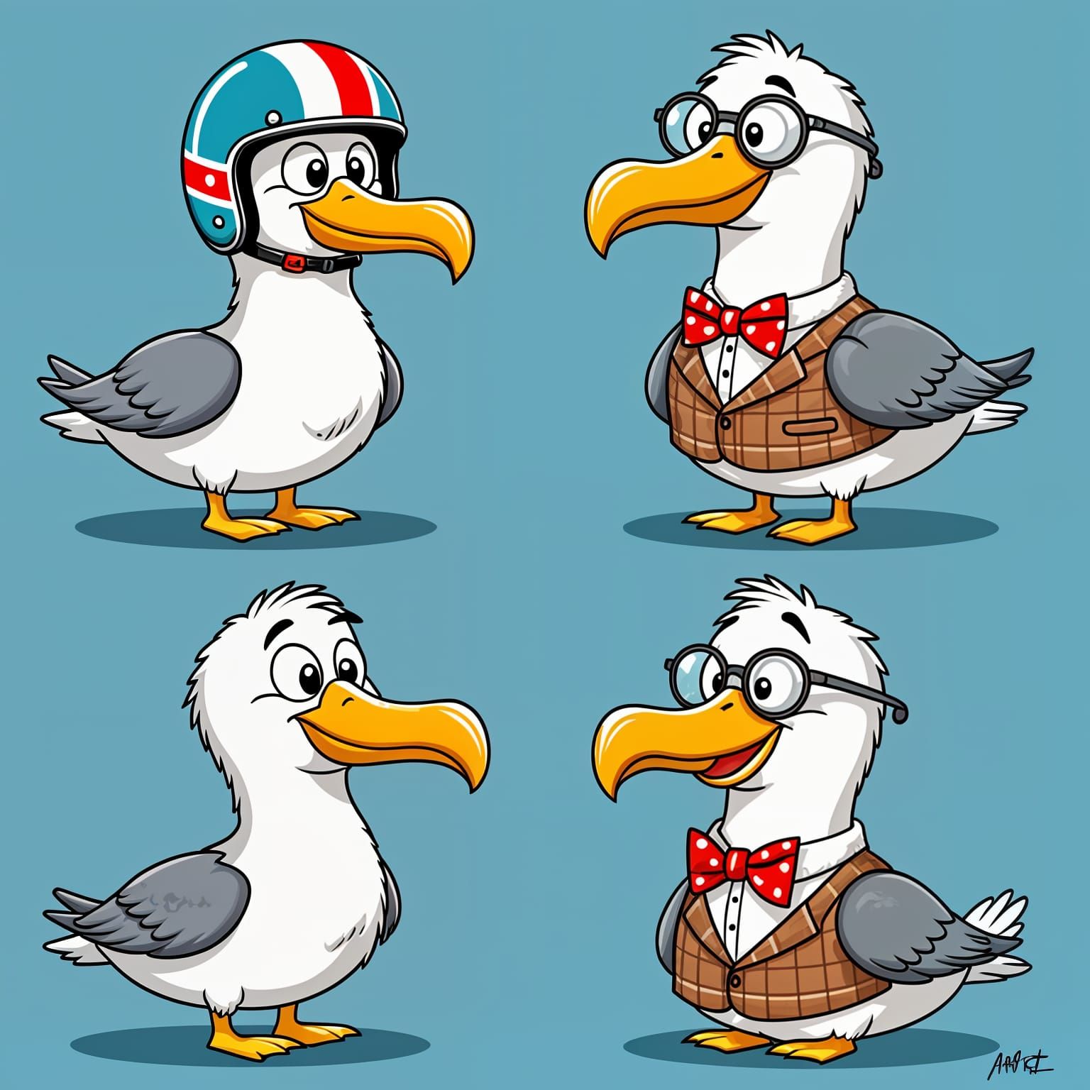 Three Albatrosses: Sporty, Intellectual, and Comic