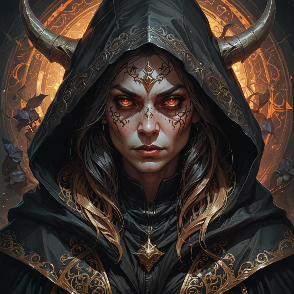 Female Demon Dwarf in Dark Fantasy Digital Art