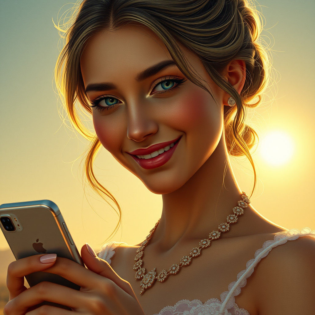 Persian Woman with Blue Eyes in Hyperrealism