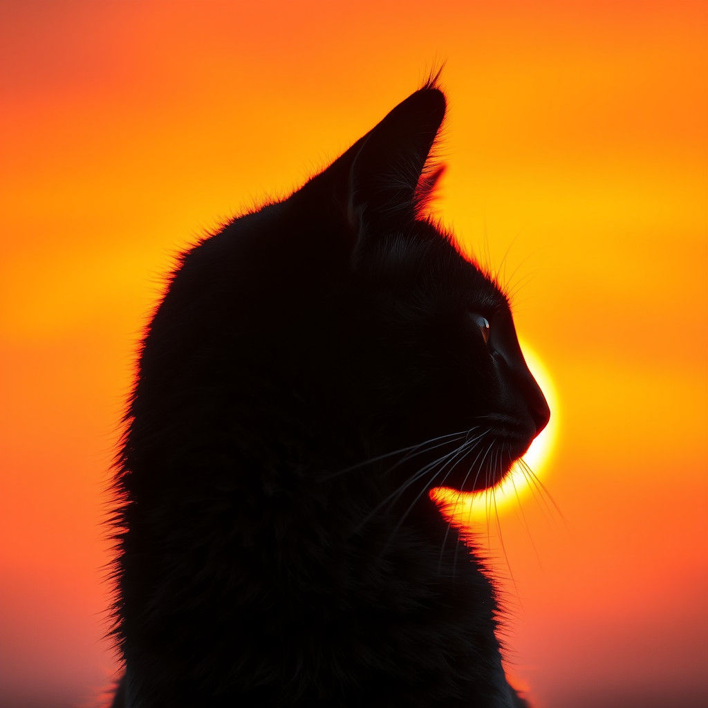 Magnificent Cat Silhouette at Sunset