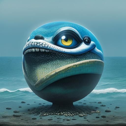 Surreal Mudskipper Microcosm in Mixed Media Style