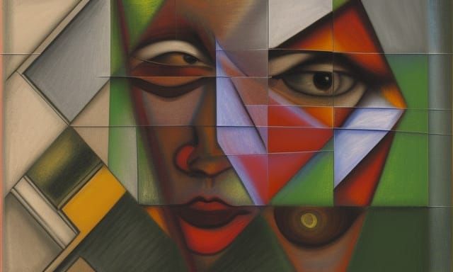 Cubist Human Eye Inspired by Impressionism