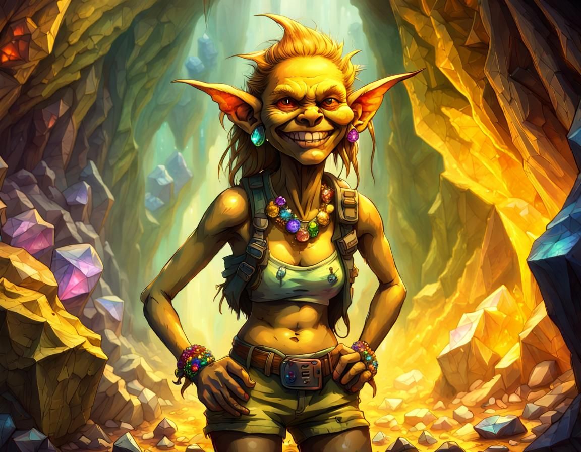 Goblin Female and Crystal Cave