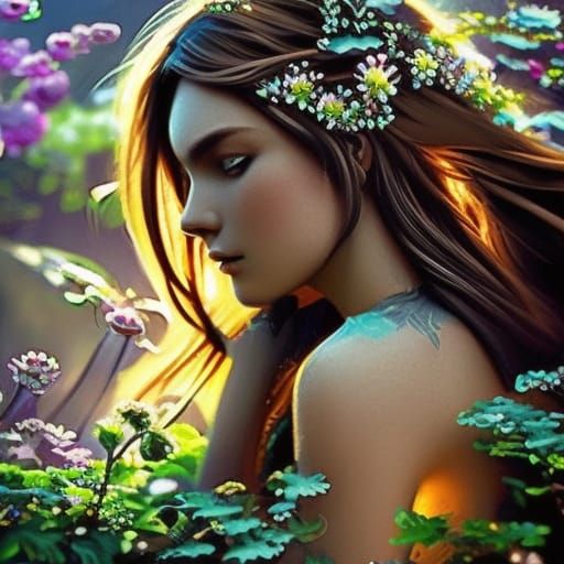 Enchanting Forest Fairy Portrait in Digital Art Style
