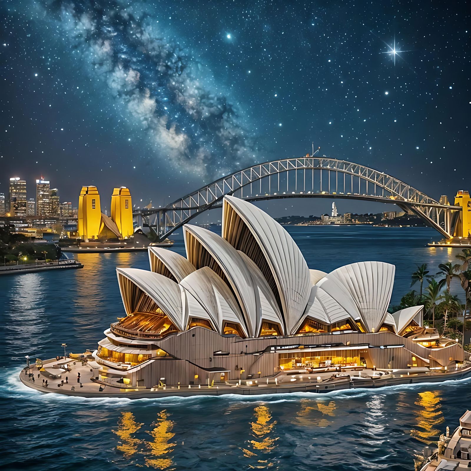 Lego Sydney Opera House at Night