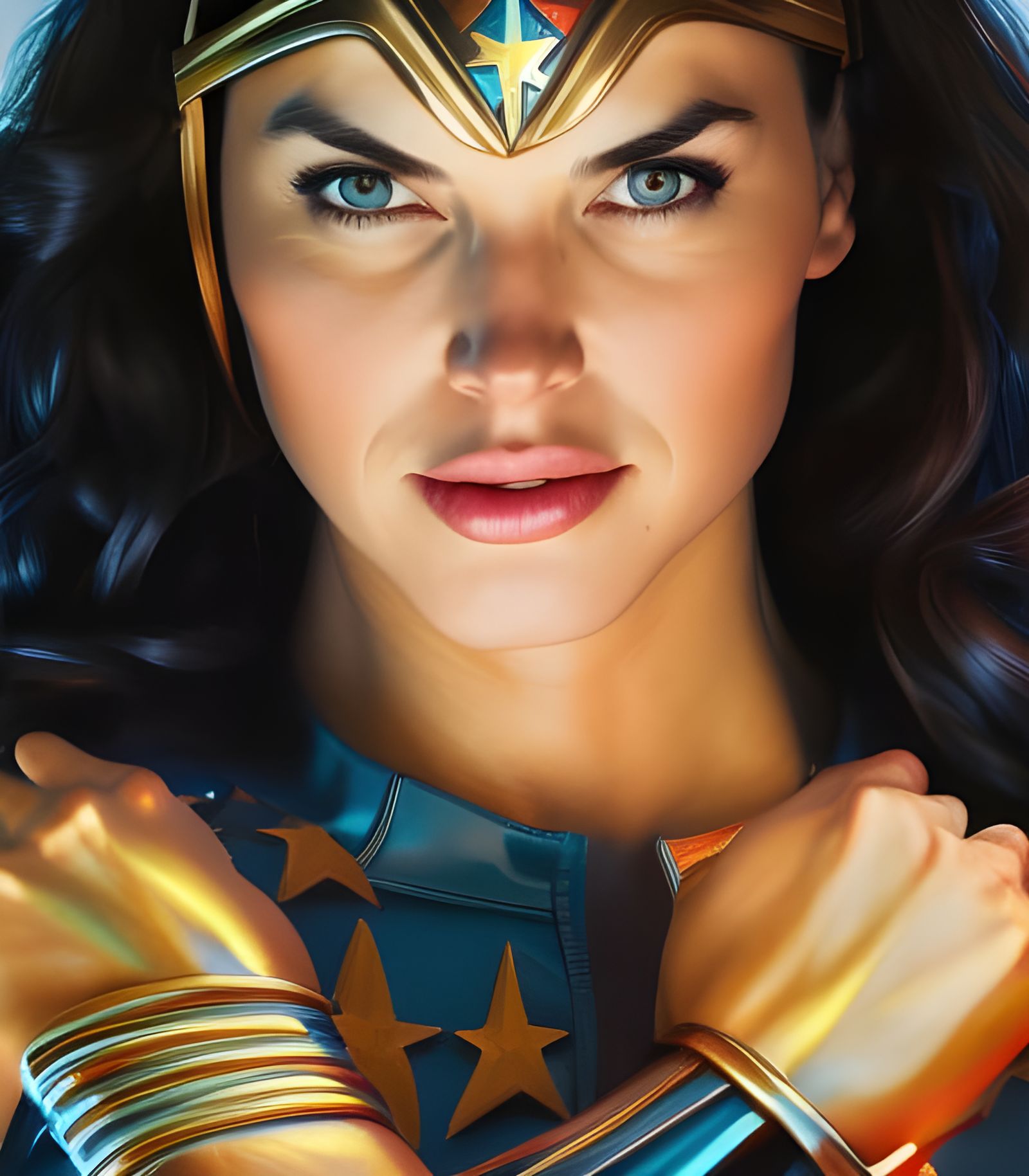 Wonder Woman Portrait in Comic Book Style
