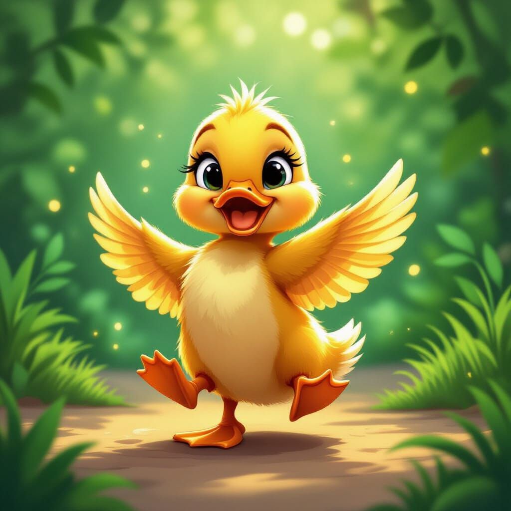 Joyful Duckling Dance: A Pixar-Disney Cartoon