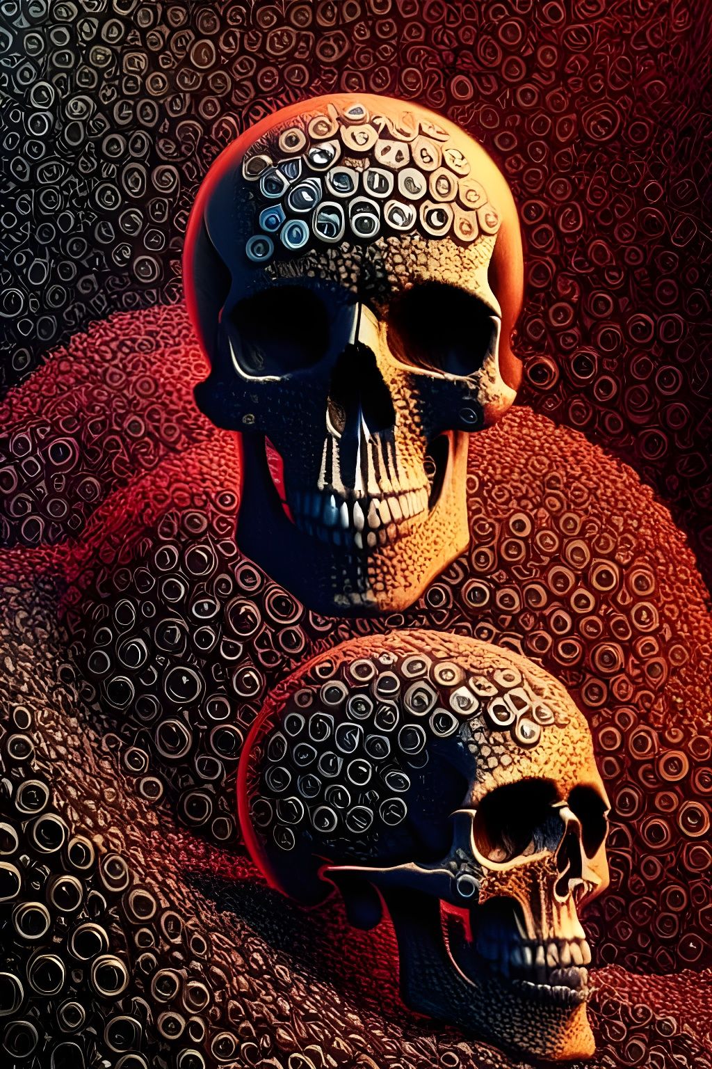 Skull Made of Skulls: Intricate Matte Painting