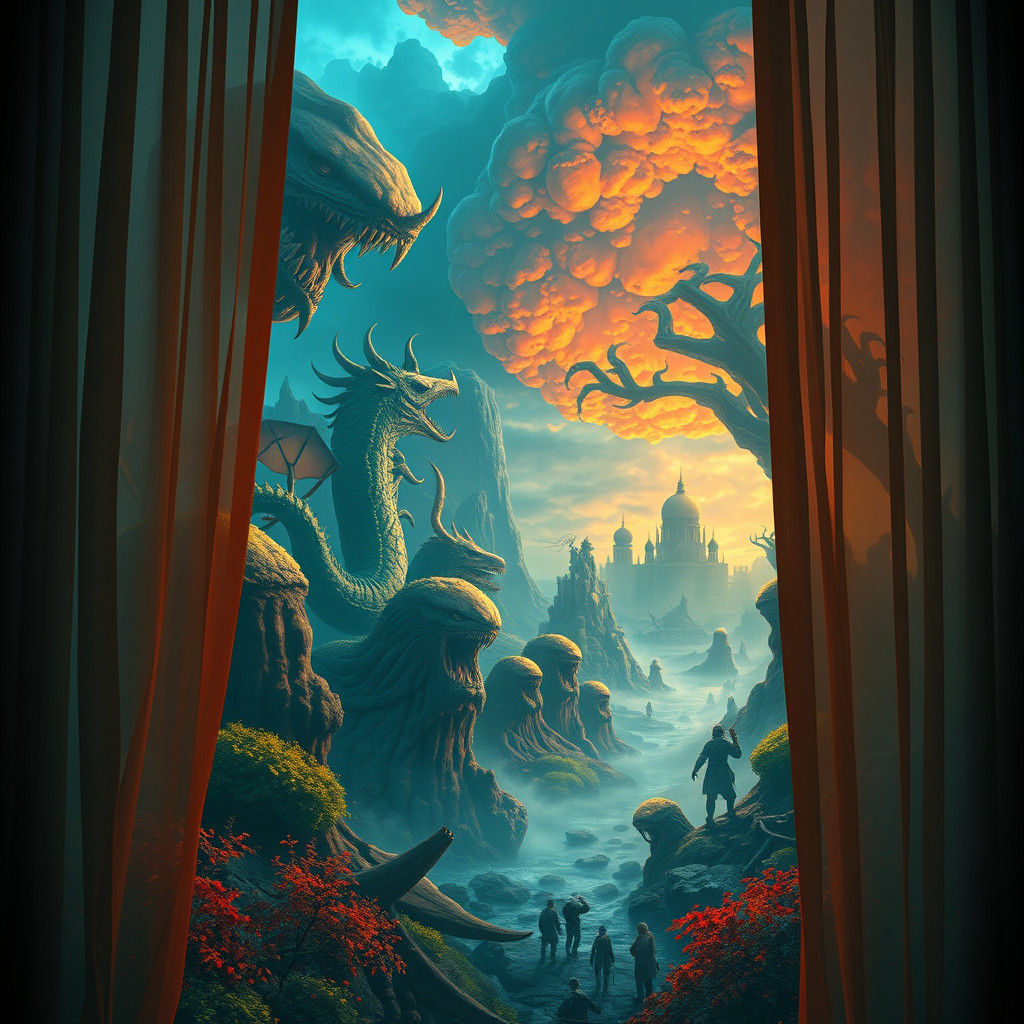 Otherworldly Realm Behind Curtains, Concept Art