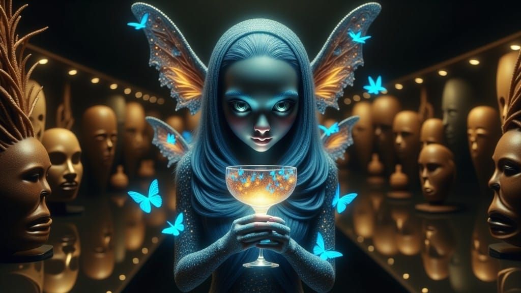 Dreamlike Encounter in a Mystical Museum