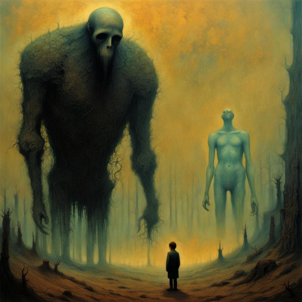 Surreal Dystopian Scene Inspired by Beksinski