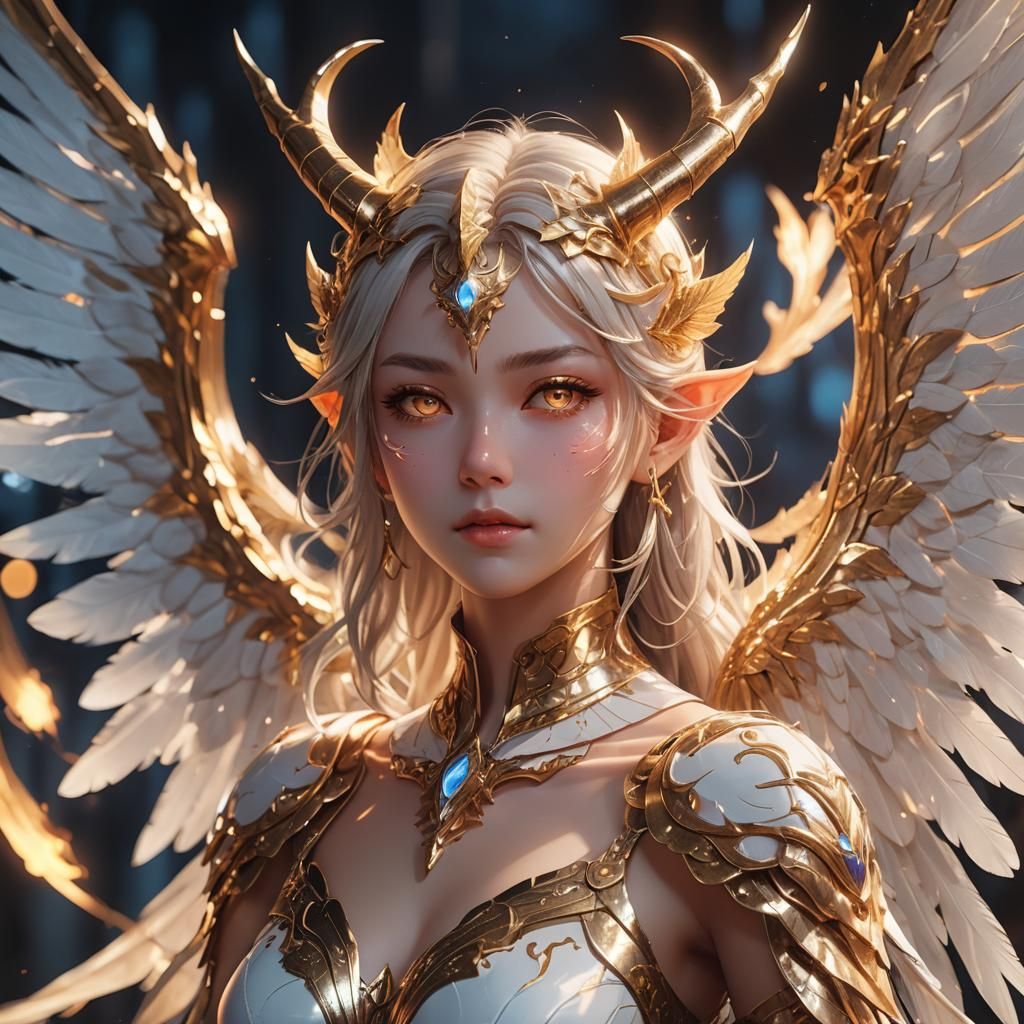 Playful Demon of Light in Anime Style