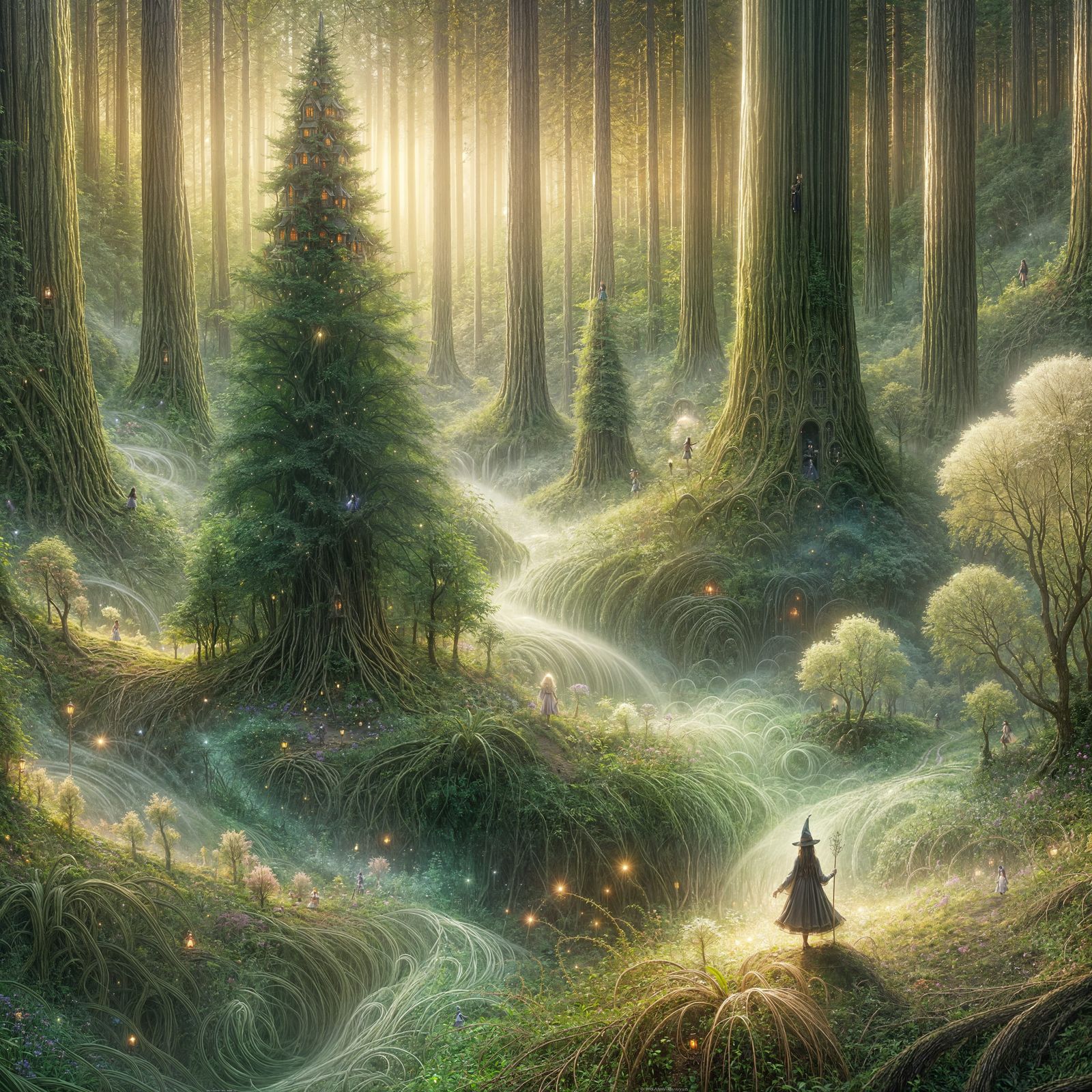 Enchanted Giant Forest in Ethereal Fantasy Style
