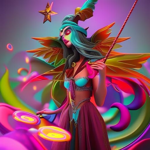 Fairy Witch Teaches Music in Candy Art Style