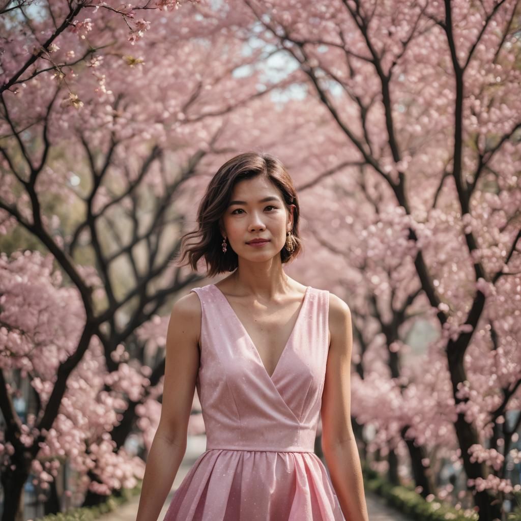 Woman in Pink Dress: Professional Photography