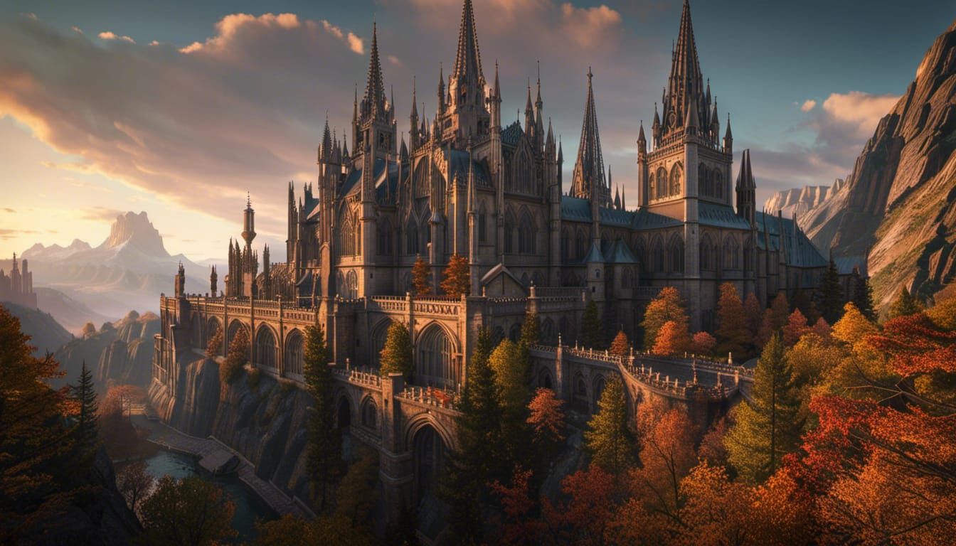 Moody Gothic Cathedral at Golden Hour