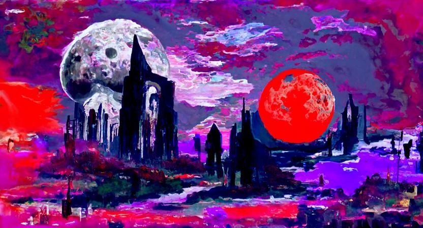 Moons Collide: A Gothic Synthwave Dreamscape
