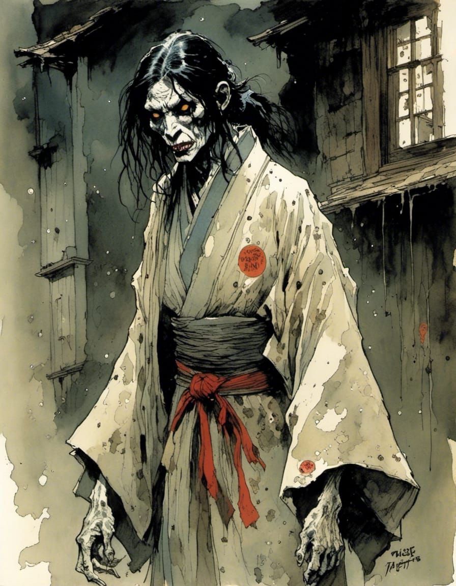 Eerie Evil Presence in Dark Comic Style