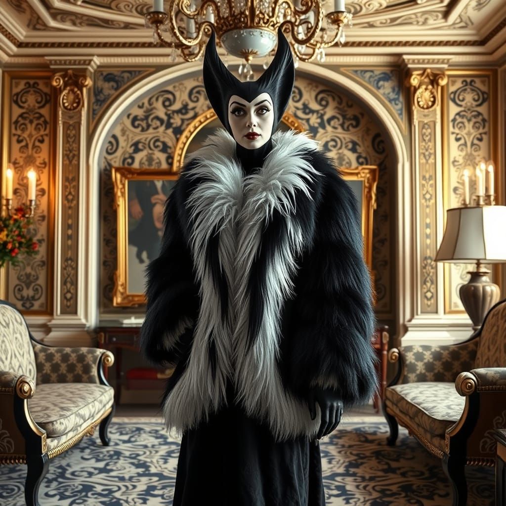 Cruella de Vil in Opulent, Art Nouveau-Inspired Luxury
