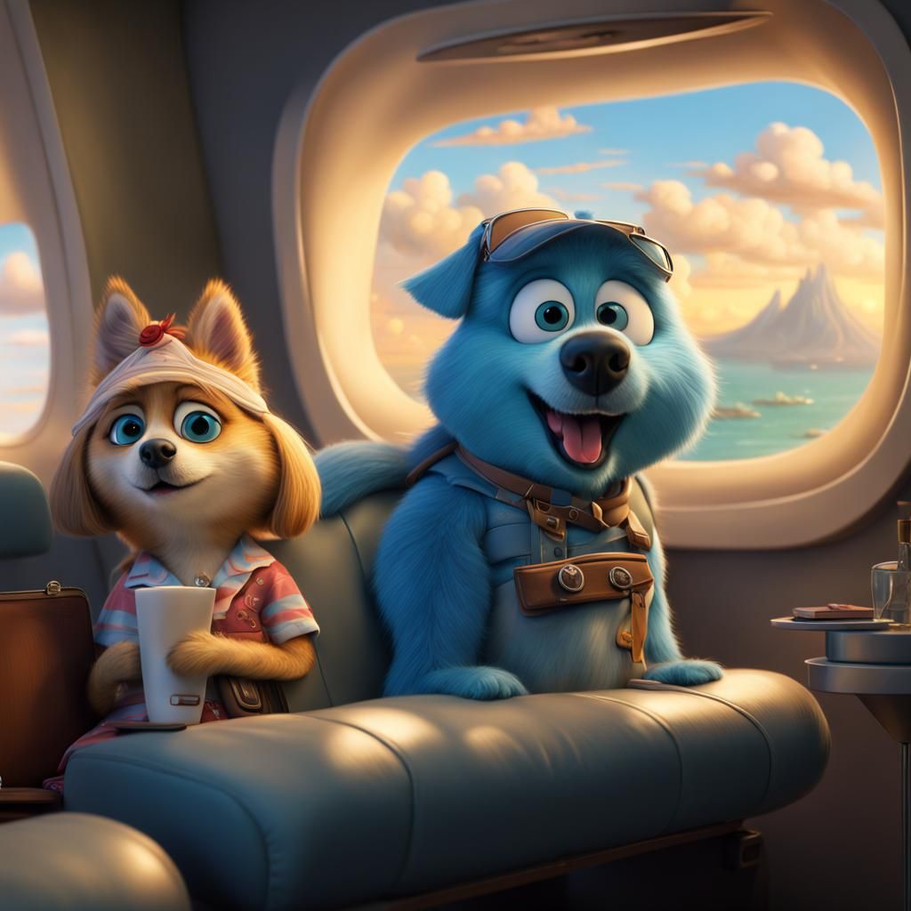 Bluey and Bingo on Vacation Airplane Adventure