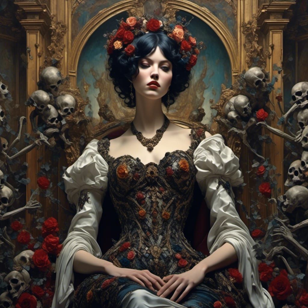 Gothic Emo Mother in Detailed Matte Painting