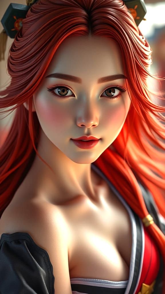 Hyperrealistic Portrait of Yae Miko from Genshin Impact