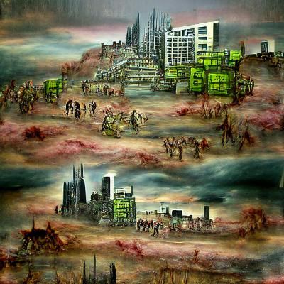 Post-Apocalyptic Zombie City Landscape