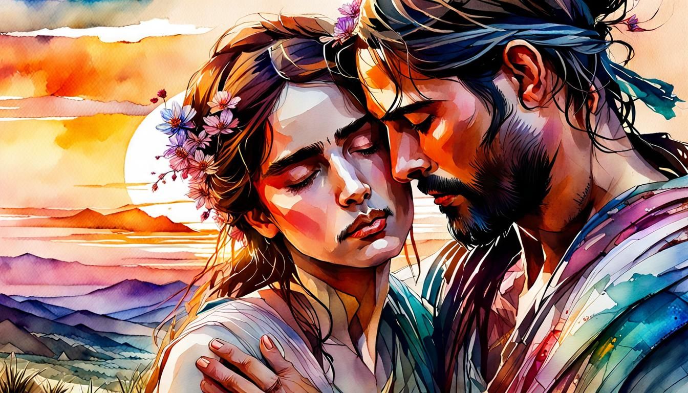 The Good Samaritan: Digital Watercolor Illustration