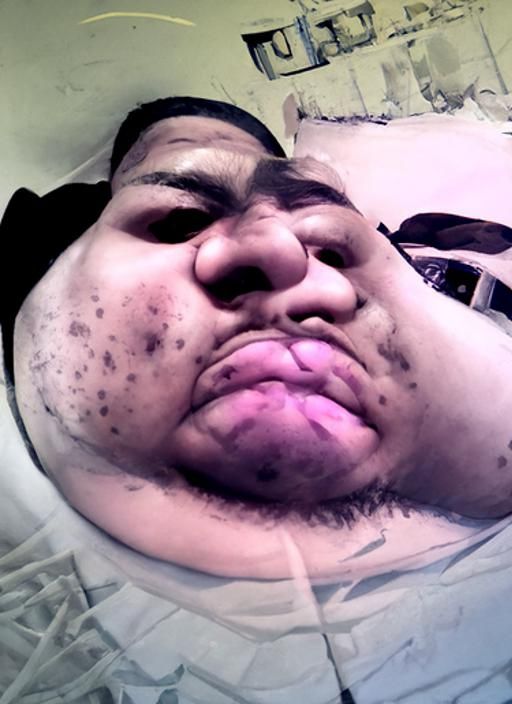 Unattractive Overweight Face Generated by AI
