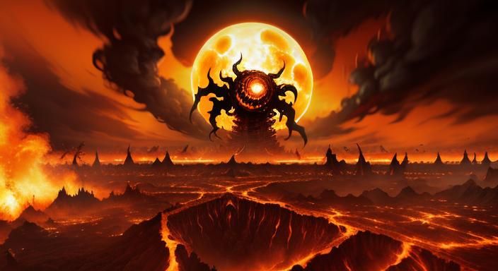 Horrifying Demon in Apocalyptic Landscape: Macro Photography