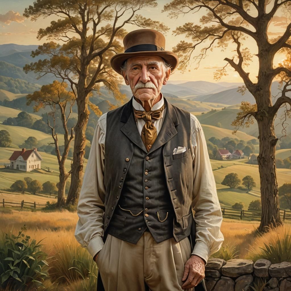 American Neoclassical Portrait of Benjamin Albee in 8k